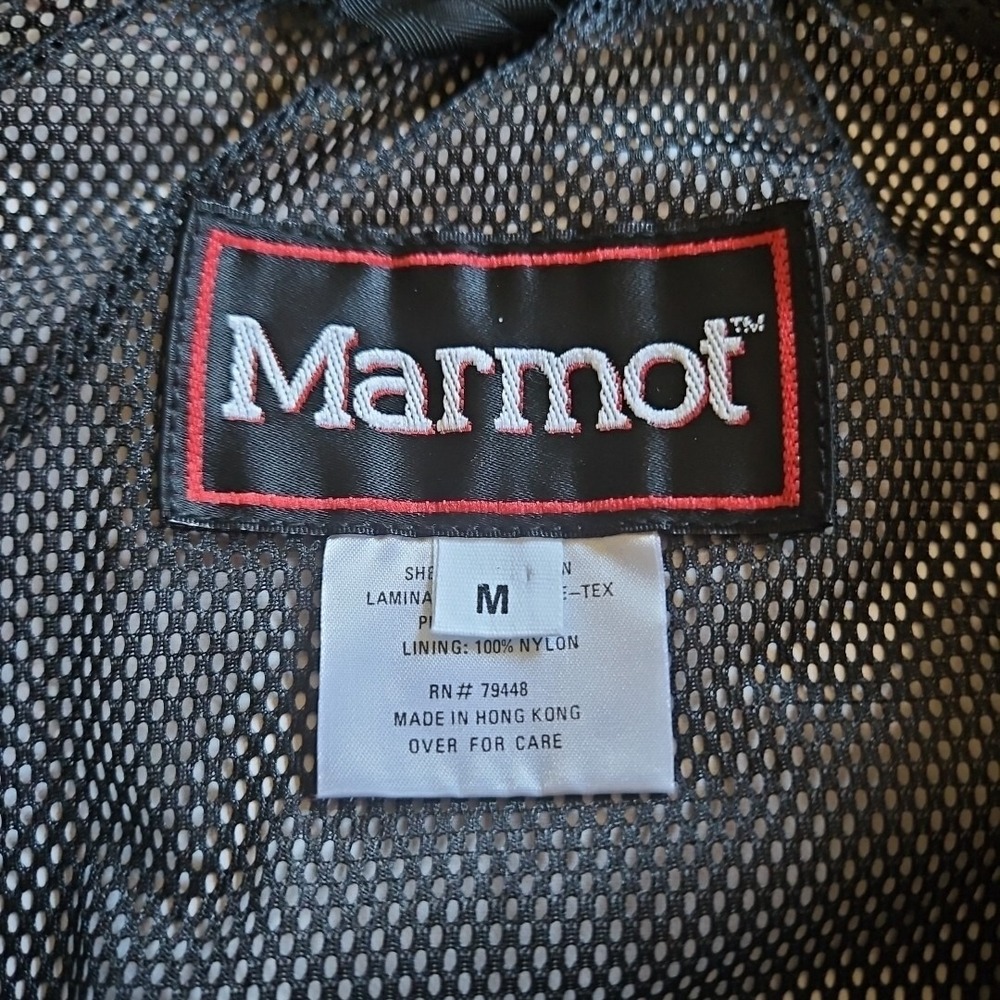 Marmot Jacket Full Zip Hooded Outdoor Hiking Rain Shell‎ Men's Medium Vented Ski - Picture 4 of 10